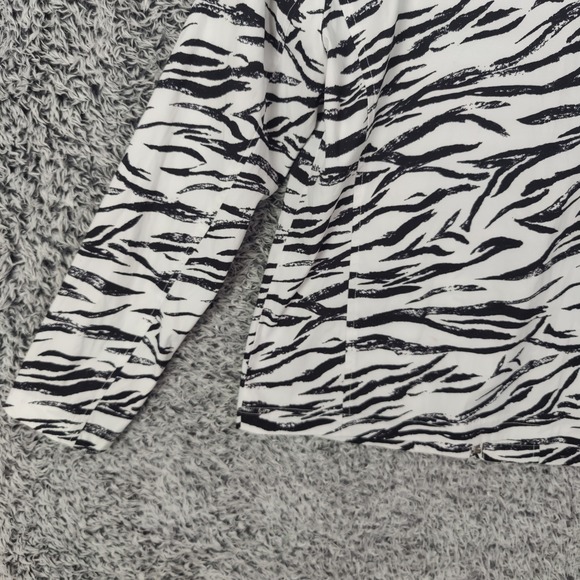 Additions Chicos Women 0 Small Zebra Animal Zip Up Jacket Maximalist Long Sleeve - Picture 14 of 16